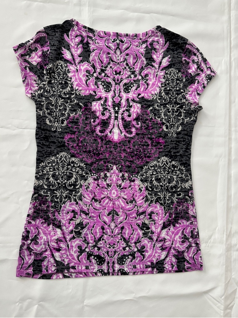 INC International Concepts Pink Black Baroque Rhinestone Detail Top Size M - Picture 2 of 16